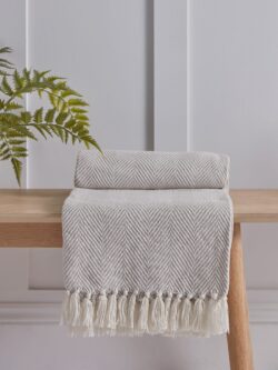 Grey Chevron Throw