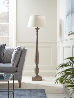Greywash Turned Floor Lamp