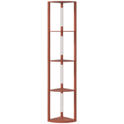 HOMCOM Corner Floor Lamp for Living Room Bedroom with Dimmable Warm White LED Light, Modern Tall Standing Lamp, Brown