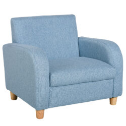 HOMCOM Kids Sofa Mini Sofa Armchair Wood Frame Anti-Slip Legs High Back Bedroom Playroom Furniture for 3-6 Ages, Blue Aosom UK