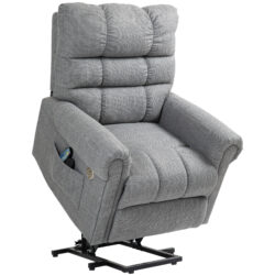 HOMCOM Power Lift Chair for Elderly, Electric Recliner Armchair with Massage and Heat, Type C and USB Ports, Side Pockets, Grey Aosom UK