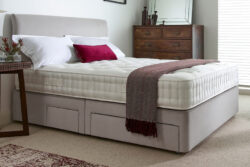 Harrison Spinks Ely Ortho 2750 Mattress + Premium Divan Bed, Bednextday_Silver, No Storage, Single