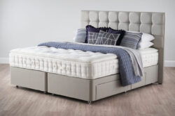 Hypnos Pillow Top Stellar Superior Mattress + Premium Divan Bed, Bednextday_Silver, No Storage, Single
