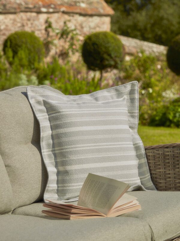 Indoor Outdoor Pillow Edged Cushion - Soft Grey