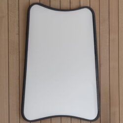 Koran Small Curved Bedroom Mirror In Black Frame