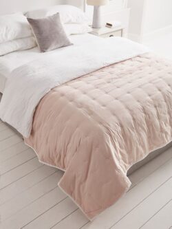 Lightweight Cross Stitch Bedspread - Blush