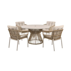 Maria Outdoor 4 Seater Dining Set - Light Acacia Wood