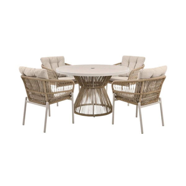 Maria Outdoor 4 Seater Dining Set - Light Acacia Wood