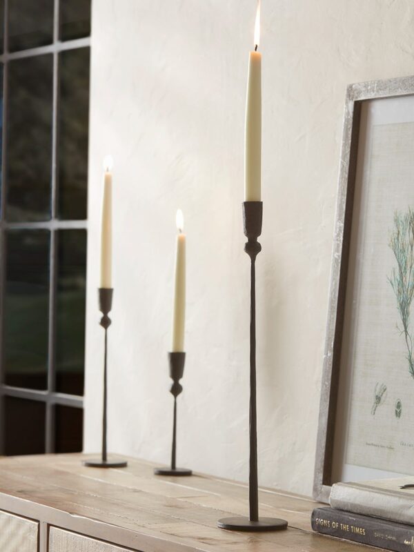 Matte Black Dinner Candle Holder - Large