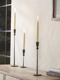 Matte Black Dinner Candle Holder - Medium