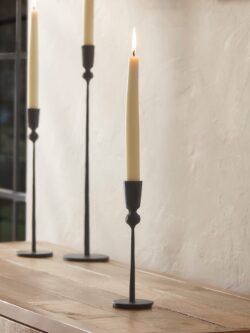 Matte Black Dinner Candle Holder - Small
