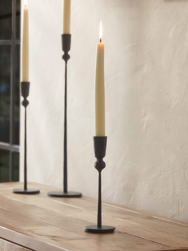 Matte Black Dinner Candle Holder - Small