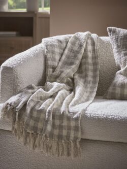 Natural Gingham Throw