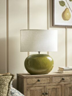 Olive Green Glazed Table Lamp