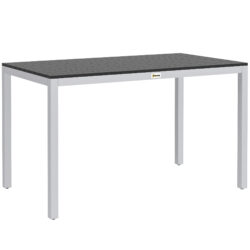 Outsunny Garden Table for 4-6, 120 x 70 cm Outdoor Dining Table with Rust-Resistant Aluminium Frame, Easy Maintenance Slatted Top, for Patio, Terrace, Balcony, Black