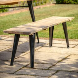 Paralia Outdoor Wooden Rectangular Dining Bench In Natural