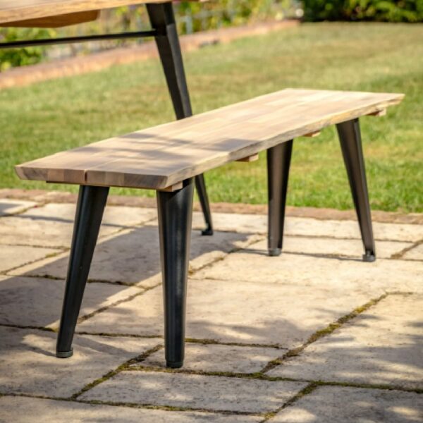 Paralia Outdoor Wooden Rectangular Dining Bench In Natural