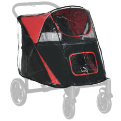 PawHut Rain Cover for Dog Stroller, Rain Cover for Stroller Buggy with Rear Entry, Durable & Waterproof, Grey Aosom UK