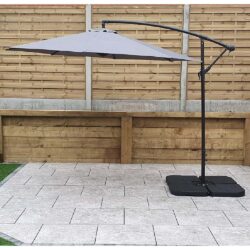 Pevely Polyester Garden Parasol In Banana Grey