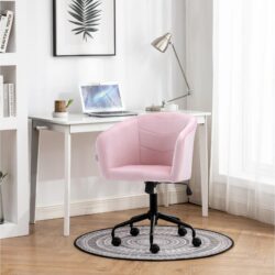 Pink Velvet Swivel Office Task Chair