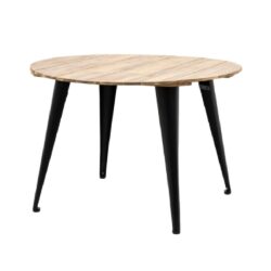 Pocola Outdoor Wooden Round Dining Table In Natural