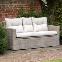 Pontiac Outdoor Rattan 2 Seater Sofa With Storage In Grey