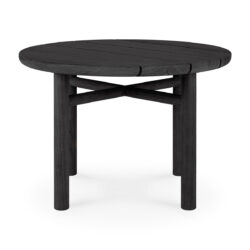 Quatro Outdoor Round Coffee Table - Varnished Black Teak