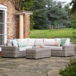 Ragas Outdoor Rattan Corner Lounge Set In Natural
