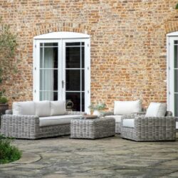 Ragas Outdoor Rattan Lounge Set With Coffee Table In Natural