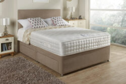 Relyon Chelsea 1500 Mattress + Premium Divan Bed, Bednextday_Silver, No Storage, Single