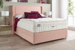 Relyon Sophia 3000 Pillow Top Mattress + Premium Divan Bed, Bednextday_Silver, No Storage, Single