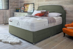 Rest Assured British Wool 2000 Pocket Firmer Mattress + Premium Divan Bed, Bednextday_Silver, 2 Drawers, Double