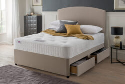 Rest Assured Novaro Ortho 1000 Pocket Mattress + Premium Divan Bed, Bednextday_Silver, No Storage, Single