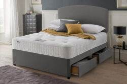 Rest Assured Venice Ortho 1400 Pocket Mattress + Premium Divan Bed, Bednextday_Silver, No Storage, Single