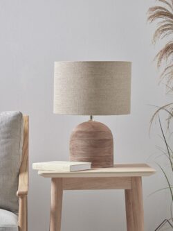 Ribbed Mango Wood Table Lamp - Natural