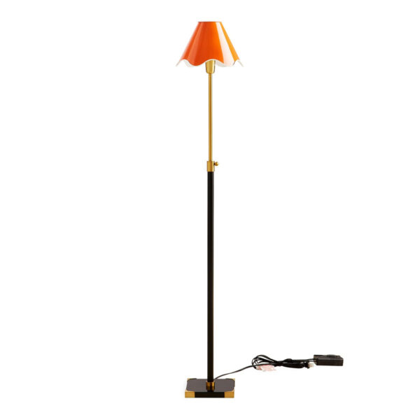 Ripple Articulating Floor Lamp - Orange & Black