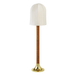 Riviera Dome Floor Lamp - Rattan & Brass