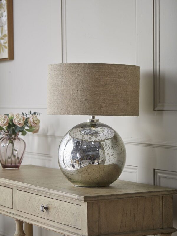 Round Mercuried Glass Table lamp