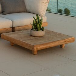 Sauchie Wooden Garden Coffee Table In Teak