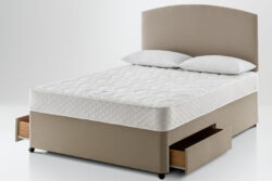 Silentnight Essentials Value Mattress + Premium Divan Bed, Bednextday_Silver, No Storage, Single