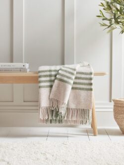 Soft Wool Large Throw - Olive Checked