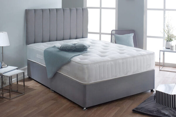 Spring King Ruby Ortho Extra Firm Mattress + Premium Divan Bed, Bednextday_Silver, No Storage, Single