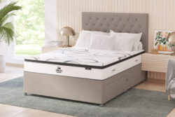 Spring King Supreme 3000 Gel Hybrid Mattress + Premium Divan Bed, Bednextday_Silver, No Storage, Single
