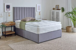 Spring King Wool Sublime 2000 Pillow Top Mattress + Premium Divan Bed, Bednextday_Silver, No Storage, Single