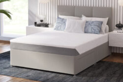 TEMPUR ONE Soft Mattress + Premium Divan Bed, Bednextday_Silver, No Storage, Double