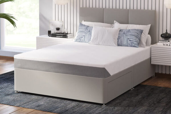 TEMPUR ONE Soft Mattress + Premium Divan Bed, Bednextday_Silver, No Storage, Double