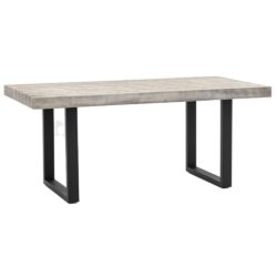 Tarkio Large Outdoor Wooden Dining Table With Black Legs In Grey