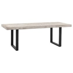 Tarkio Small Outdoor Wooden Dining Table With Black Legs In Grey