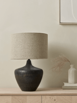 Textured Mango Wood Table Lamp