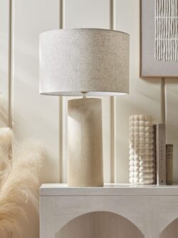 Travertine Effect Table Lamp